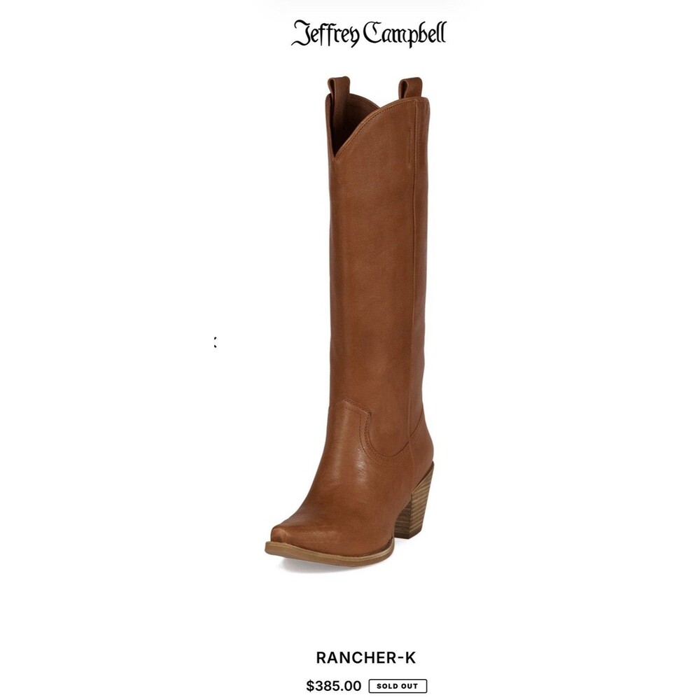 Jeffrey Campbell Rancher K Knee High Western Boots Cognac Size 9 EUC Festival